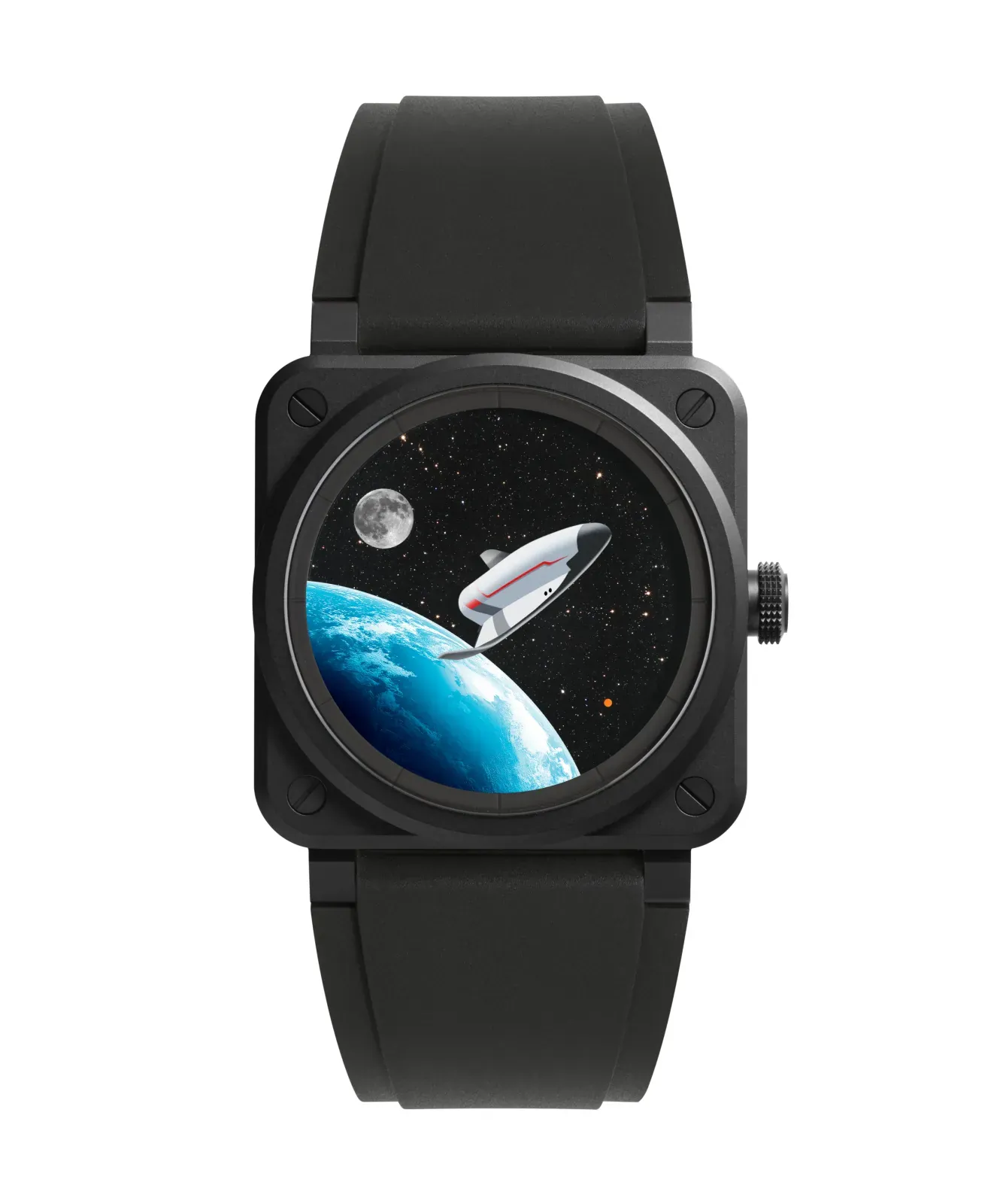 BR-03 Space Mission vor schwarzem Hintergrund